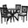 Lena 5-Piece Dining Set In Grey Fabric and Dark Brown Finished Wood