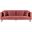 Lenox Pink Velvet Modern Sofa with Brass Legs