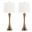 Lenuxe 29 Inch Metal Table Lamp Set of 2 In Matte Golden Bronze and Off white