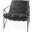 Leonidas Black Faux Leather Seat With Black Metal Frame Accent Chair