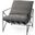 Leonidas Grey Fabric Wrap Black Metal Frame Accent Chair