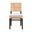 Lesia Natural Rattan Handwoven Wicker Side Chair with Cushion and Mahogany Wood Frame In Espresso Brown and White