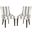 Lester 19 Inch Awning Stripes Dining Chair Set of 2 with Flat Nail Heads in Grey and Bone