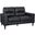 Lewes Leather Loveseat In Black