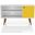 Liberty 42.52 Inch Mid-Century - Modern TV Stand With 2 Shelves And 1 Door In White And Yellow
