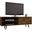Liberty 62.99 Inch Mid-Century - Modern TV Stand With 3 Shelves And 2 Doors In Rustic Brown With Solid Wood Legs