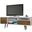 Liberty 70.86 Inch Mid-Century - Modern TV Stand With 4 Shelving Spaces And 1 Drawer In Rustic Brown And White With Solid Wood Legs