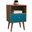 Liberty Mid-Century - Modern Nightstand 1.0 With 1 Cubby Space And 1 Drawer In Rustic Brown And Aqua Blue