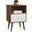 Liberty Mid-Century - Modern Nightstand 1.0 With 1 Cubby Space And 1 Drawer In Rustic Brown And White