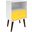 Liberty Mid-Century - Modern Nightstand 1.0 With 1 Cubby Space And 1 Drawer In White And Yellow With Solid Wood Legs
