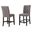 Lidia Upholstered Counter Height Chairs Set of 2 In Gray Linen Fabric