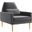 Liliana Performance Velvet Arm Chair In Charcoal