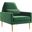 Liliana Performance Velvet Arm Chair In Emerald