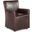 Lily Leather Wheeled Armchair In Brown