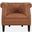 Lily Upholstered Barrel Curved Back Accent Chair with Nailhead Trim In Spice