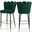 Lily Velvet Stool Set of 2 In Green