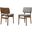 Lima Gray Upholstered Wood Dining Chair Set of 2 In Walnut Finish