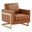 Lincoln Leather Accent Armchair In Cognac Tan
