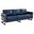 Lincoln Leather Sofa with Black Frame In Blue