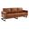 Lincoln Leather Sofa with Black Frame In Brown
