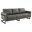 Lincoln Leather Sofa with Black Frame In Grey