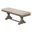 Linda Dining Bench In Beige Linen and Rustic Gray Brown Wood