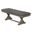 Linda Dining Bench In Gray Linen and Rustic Gray Brown Wood