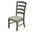 Linda Dining Chair In Beige Linen and Rustic Gray Brown Wood