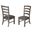 Linda Dining Chairs Set of 2 In Gray Linen and Rustic Gray Brown Wood