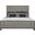 Linea Queen Panel Bed with Upholstered Headboard and Footboard in Cerused Charcoal Finish