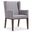 Linea Upholstered Arm Chair in Cerused Charcoal Finish