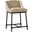 Linen and Iron Pipe Counter Stool