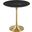 Lippa 20 Inch  Round Artificial Marble Side Table In Gold Black