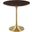 Lippa 20 Inch Round Side Table In Gold Cherry Walnut
