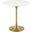 Lippa 20 Inch Round Side Table In Gold White