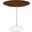 Lippa 20 Inch Round Side Table In Walnut And White