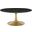 Lippa 36 Inch Artificial Marble Coffee Table In Black and Gold