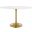 Lippa 48 Inch  Oval Wood Dining Table In Gold White