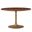 Lippa 48 Inch Round Pedestal Solid Wood Dining Table In Walnut and Brass