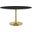 Lippa 54 Inch Oval Artificial Marble Dining Table In Black and Gold