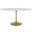 Lippa 60 Inch  Oval Terrazzo Dining Table In Gold White