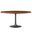 Lippa 60 Inch Round Pedestal Solid Wood and Metal Dining Table In Black and Walnut