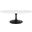 Lippa Black and White 48 Inch Oval-Shaped Artificial Marble Coffee Table
