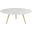 Lippa Gold and White 40 Inch Round Artificial Marble Coffee Table with Tripod Base