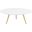 Lippa Gold and White 40 Inch Round Wood Top Coffee Table with Tripod Base EEI-3670-GLD-WHI