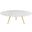 Lippa Gold and White 47 Inch Round Artificial Marble Coffee Table with Tripod Base EEI-3673-GLD-WHI
