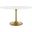 Lippa Gold and White 54 Inch Oval Artificial Marble Dining Table EEI-3235-GLD-WHI