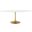 Lippa Gold and White 78 Inch Oval Wood Dining Table
