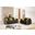 Lippa Living Room Set In Black And Gold