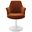 Lippa Performance Velvet Swivel Dining Armchair In White and Rust